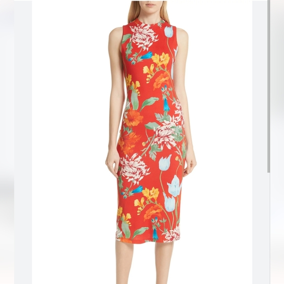 Alice + Olivia Dresses & Skirts - Alice + Olive Delora Midi dress in Greenwich Garden Poppy